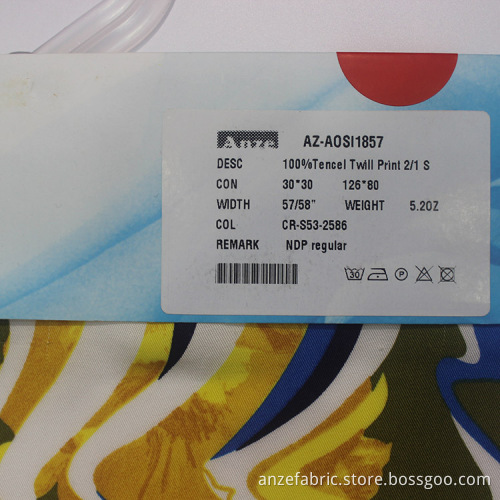 woven Digital Printing Fabric 100% Tencel Twill Fabric